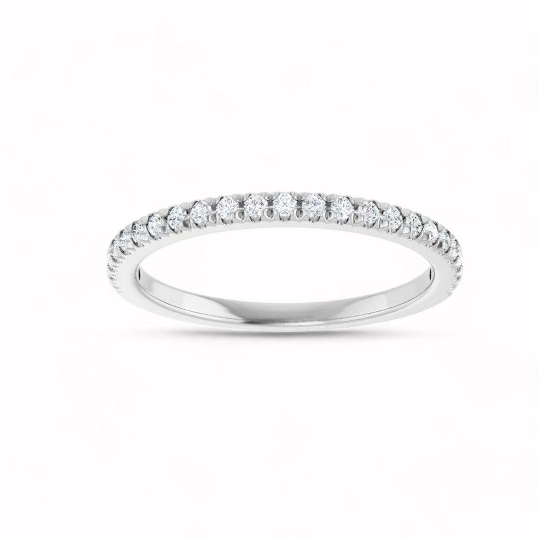Black Diamond - Women’s Ring - RHEA - 14K White Gold - French Set - 1/4 CTW Diamond Anniversary Band - Lady Elysium Black Dia