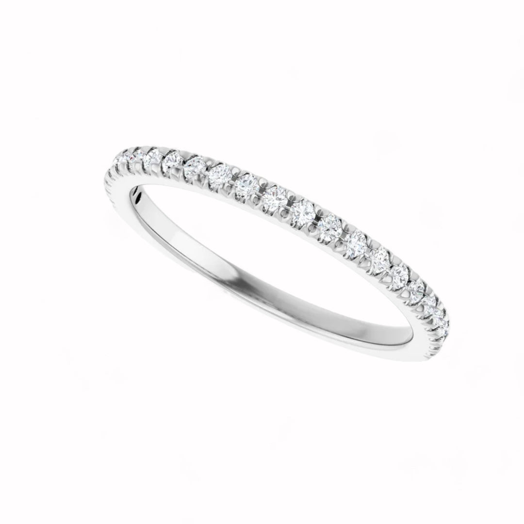 Black Diamond - Women’s Ring - RHEA - 14K White Gold - French Set - 1/4 CTW Diamond Anniversary Band - Lady Elysium Black Dia