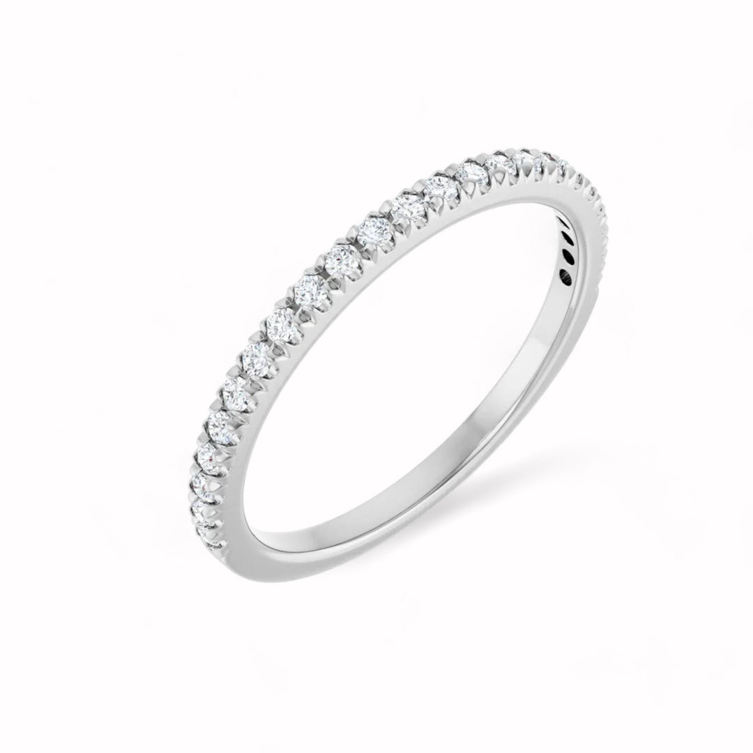 Black Diamond - Women’s Ring - RHEA - 14K White Gold - French Set - 1/4 CTW Diamond Anniversary Band - Lady Elysium Black Dia