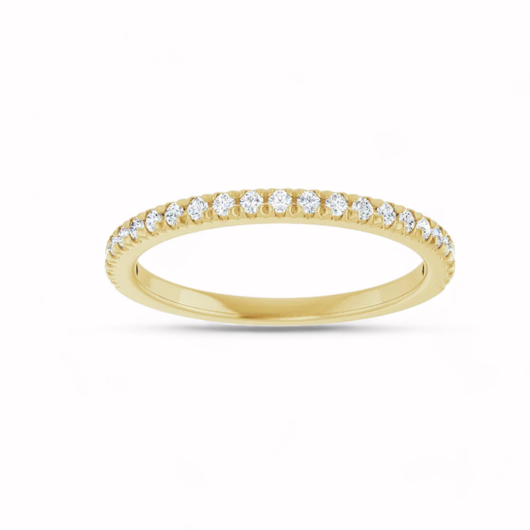 Black Diamond - Women’s Ring - RHEA - 14K Yellow Gold - French Set - 1/4 CTW Diamond Anniversary Band - Lady Elysium Black Di