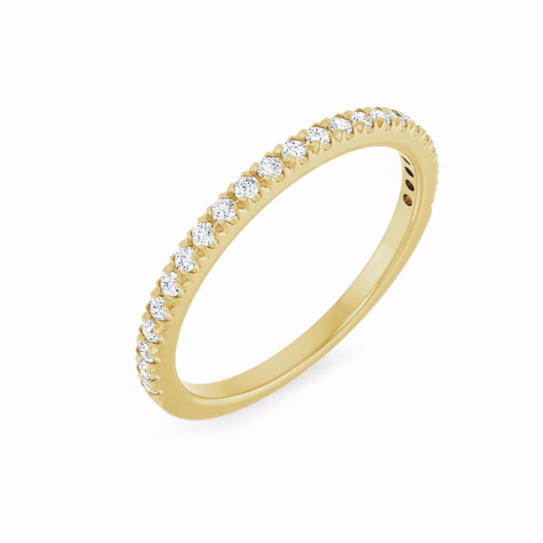 Black Diamond - Women’s Ring - RHEA - 14K Yellow Gold - French Set - 1/4 CTW Diamond Anniversary Band - Lady Elysium Black Di