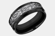 Men's Wedding Band | The Royal | Black Titanium with Tantalum Grey | Elysium