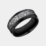 Load image into Gallery viewer, Men's Wedding Band | The Royal | Black Titanium with Tantalum Grey | Elysium