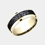 Load image into Gallery viewer, Men's Wedding Band | The Royal | 14K Yellow Gold with Black Titanium | Elysium
