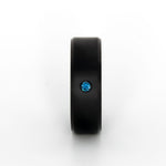 Load image into Gallery viewer, Black Diamond - Men’s Ring 8mm - Blue Diamond Inset - ARES - Elysium Black Diamond