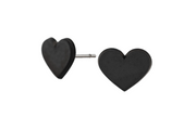 Women’s Solid Black Diamond Heart Earrings - Lady Elysium Black Diamond