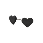Load image into Gallery viewer, Women’s Solid Black Diamond Heart Earrings - Lady Elysium Black Diamond