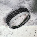 Load image into Gallery viewer, Men's Wedding Band | The Talon | Tantalum Grey with Black Titanium | Elysium