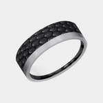 Load image into Gallery viewer, Men's Wedding Band | The Talon | Tantalum Grey with Black Titanium | Elysium