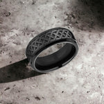 Load image into Gallery viewer, Men's Wedding Band | The Adare | Titanium with Celtic Knot Pattern | Elysium