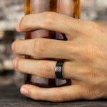 Load image into Gallery viewer, Men's Wedding Band | The Adare | Titanium with Celtic Knot Pattern | Elysium