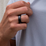 Load image into Gallery viewer, Black Diamond - Men’s Ring 7mm - KRATOS - Elysium Black Diamond