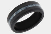 Black Diamond - Men’s Ring 8mm - Authentic Antler Inlay - ARES - Elysium Black Diamond