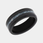 Load image into Gallery viewer, Black Diamond - Men’s Ring 8mm - Authentic Antler Inlay - ARES - Elysium Black Diamond