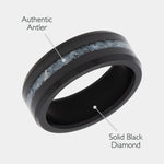 Load image into Gallery viewer, Black Diamond - Men’s Ring 8mm - Authentic Antler Inlay - ARES - Elysium Black Diamond