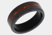 Black Diamond - Men’s Ring 8mm - Dinosaur Bone Inlay - ARES - Elysium Black Diamond