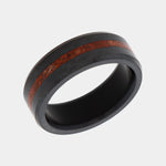 Load image into Gallery viewer, Black Diamond - Men’s Ring 8mm - Dinosaur Bone Inlay - ARES - Elysium Black Diamond