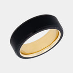 Load image into Gallery viewer, Black Diamond - Men’s Ring 8mm - 14k Yellow Gold Sleeve - ARES - Elysium Black Diamond