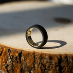 Load image into Gallery viewer, Black Diamond - Men’s Ring 8mm - 14k Yellow Gold Sleeve - ARES - Elysium Black Diamond