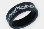 Black Diamond - Men’s Ring 8mm - Two-Toned Cerakote Custom Laser Engraving - ARES - Elysium Black Diamond