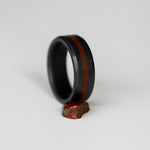 Load image into Gallery viewer, Black Diamond - Men’s Ring 8mm - Dinosaur Bone Inlay - ARES - Elysium Black Diamond