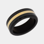 Load image into Gallery viewer, Black Diamond - Men’s Ring 8mm - 24k Yellow Gold Inlay - KRATOS - Elysium Black Diamond