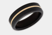 Black Diamond - Men’s Ring 7mm - 24k Yellow Gold Inlay - KRATOS - Elysium Black Diamond