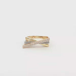 Load and play video in Gallery viewer, Tri-Tone Gold Interwoven CZ Multistone Ring