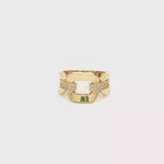Load and play video in Gallery viewer, Yellow Gold Multistone Ring with Round Cut CZ