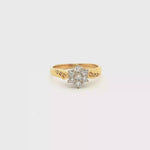 Load and play video in Gallery viewer, 18ct Yellow Gold Multi-Stone Diamond Cluster Ring