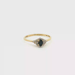 Load and play video in Gallery viewer, Yellow Gold Multi-Stone Ring with Deep Blue Sapphire