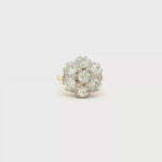 Load and play video in Gallery viewer, 18ct Gold Cocktail Ring with Round Cut Diamond Cluster