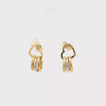 Load and play video in Gallery viewer, Heart Motif dual colour Hoop Dangle Earrings in Yellow Gold