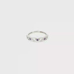 Load and play video in Gallery viewer, White Gold Heart Motif Amethyst Band Ring
