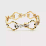 Load and play video in Gallery viewer, Intricate Yellow &amp; White Gold Openwork Bangle