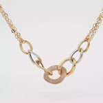 Load and play video in Gallery viewer, Tri-Gold Necklace with Round Cut CZ