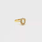 Load and play video in Gallery viewer, 18ct Gold Ring with Oval Opal &amp; Diamonds