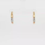 Load and play video in Gallery viewer, Tri-Color Gold Hoop Earrings in Sleek Design