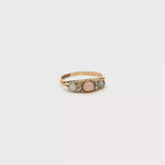 Load and play video in Gallery viewer, 9ct Vintage Yellow Gold Ring with Opals &amp; Diamonds