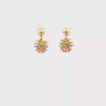 Load and play video in Gallery viewer, Artistic Burst Yellow Gold Dangle Earrings