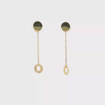 Load and play video in Gallery viewer, Yellow Gold Dangle Circle Earrings