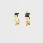 Load and play video in Gallery viewer, Geometric Yellow Gold Dangle Earrings