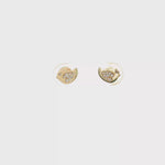 Load and play video in Gallery viewer, Yellow Gold Stud Earrings with Round Brilliant CZ