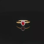 Load and play video in Gallery viewer, Yellow Gold Ring with Oval Ruby &amp; Diamonds