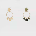 Load and play video in Gallery viewer, Yellow Gold Coin Charm Dangle Earrings