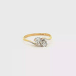 Load and play video in Gallery viewer, 18ct Gold &amp; Platinum Ring with Round Cut Diamonds