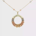 Load and play video in Gallery viewer, Elegant Tri-Tone Gold Beaded Chain Necklace