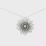 Load and play video in Gallery viewer, White Gold CZ Snowflake Pendant Necklace