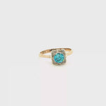 Load and play video in Gallery viewer, 9ct Gold Multi Stone Ring with Bluish Green Aquamarine