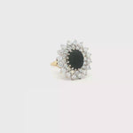 Load and play video in Gallery viewer, 9ct Gold Cocktail Ring with Sapphire &amp; Diamonds